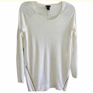 Ann Taylor Wool Sweater with Zippers in Medium